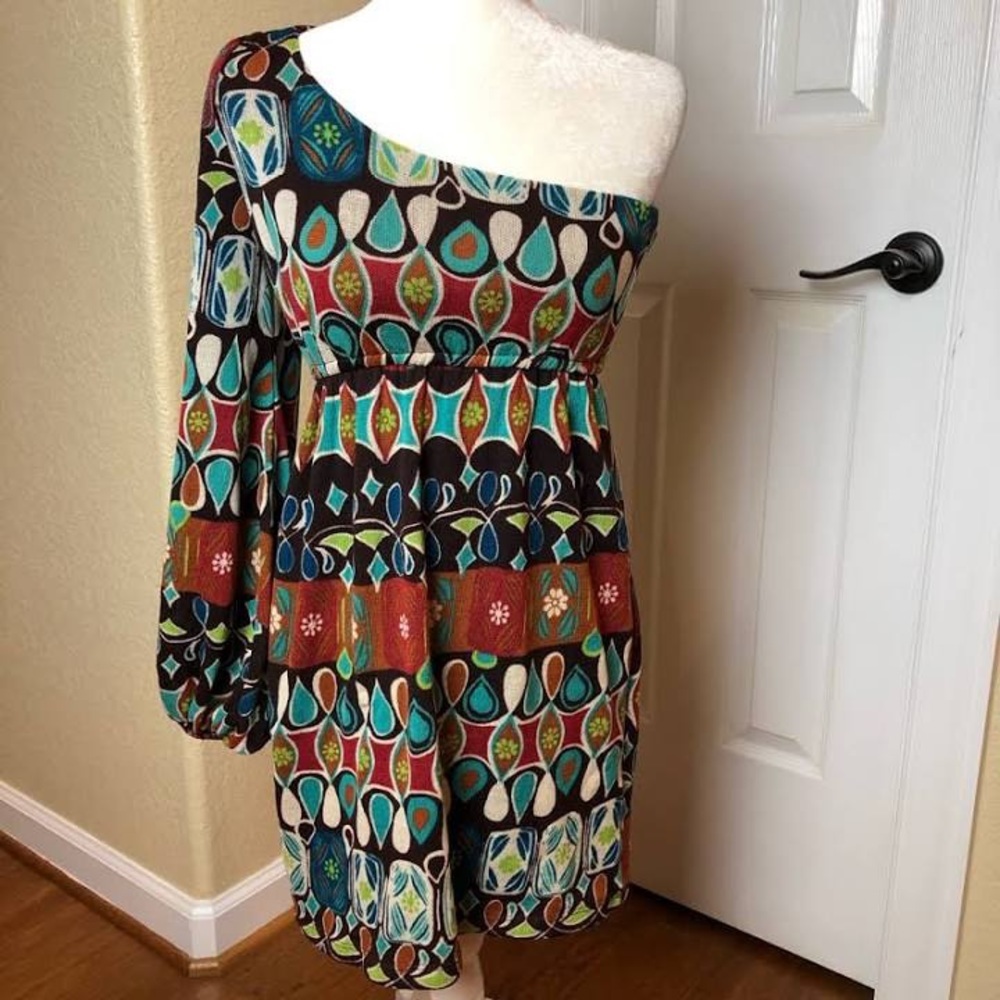 Judith March One Shoulder Knit Dress, Size M - Picture 2 of 8